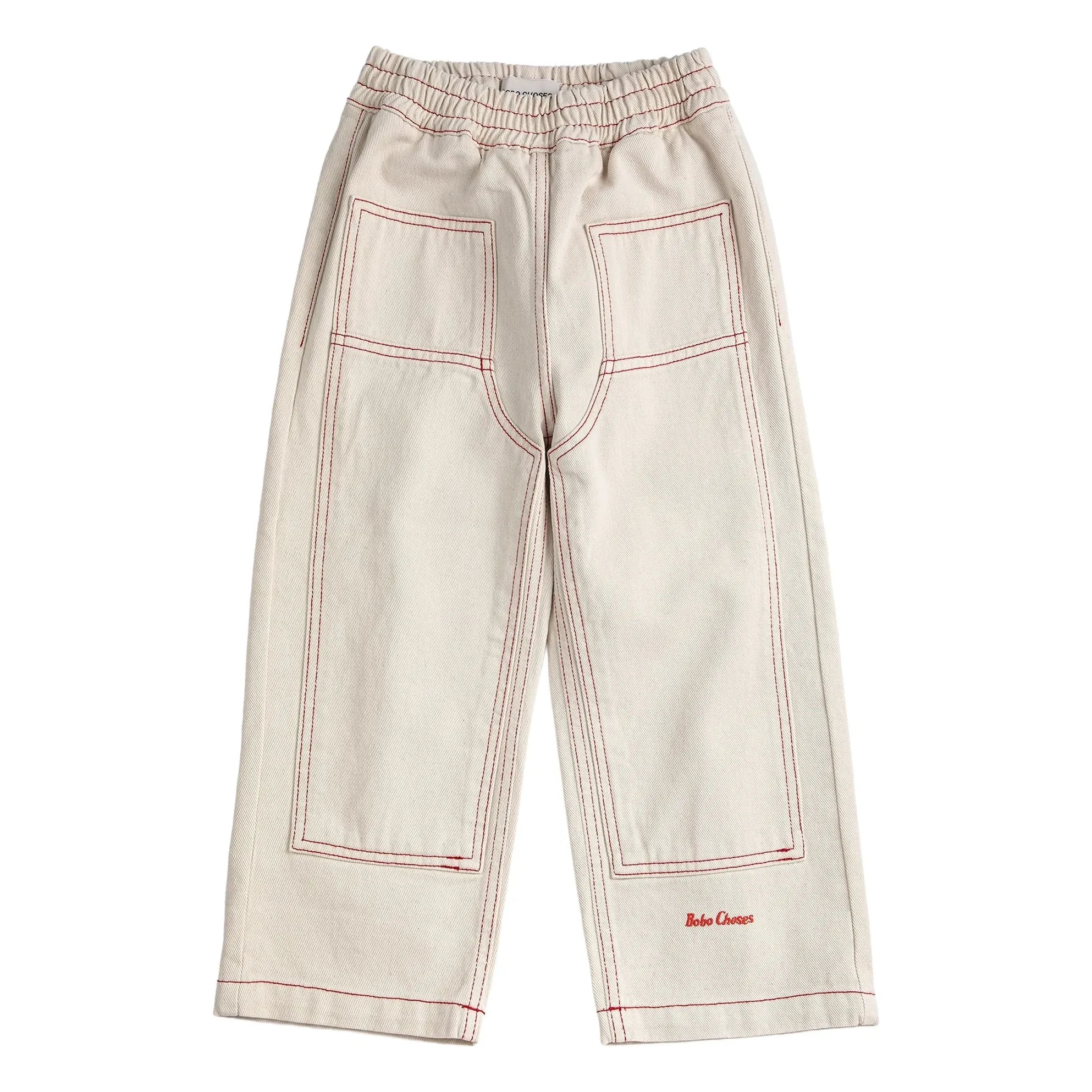 Bobo Choses - Pantalón de twill de algodón orgánico con paneles | Blanco