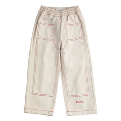 Bobo Choses - Pantalón de twill de algodón orgánico con paneles | Blanco