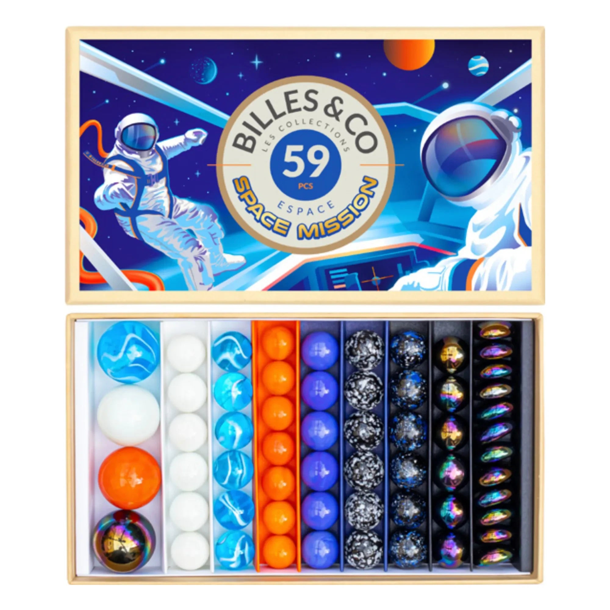 Billes & Co - Caja de 59 canicas - Misión espacial