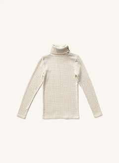 Soor Ploom - Suéter de Cuello Alto de Puntos Cruzados | Beige Rosa