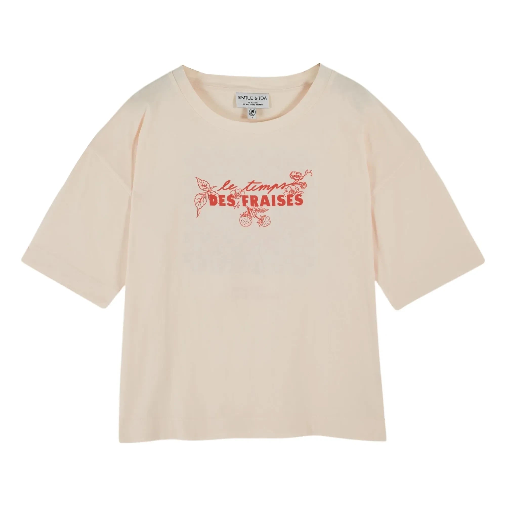 Emile et Ida - Camiseta de algodón orgánico Le Temps Des Fraises | Crema