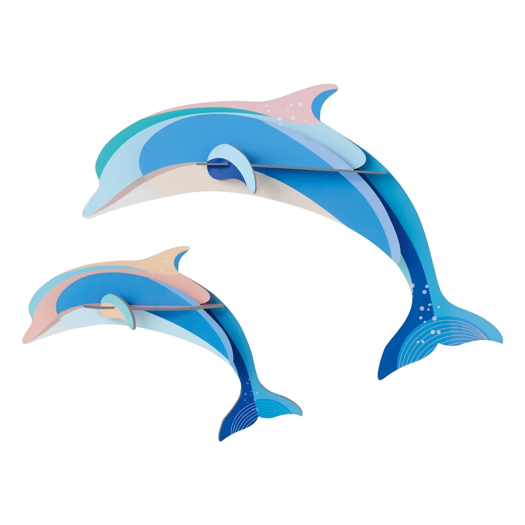 Studio Roof - Adornos de pared de delfines - Set de 2 | Azul claro