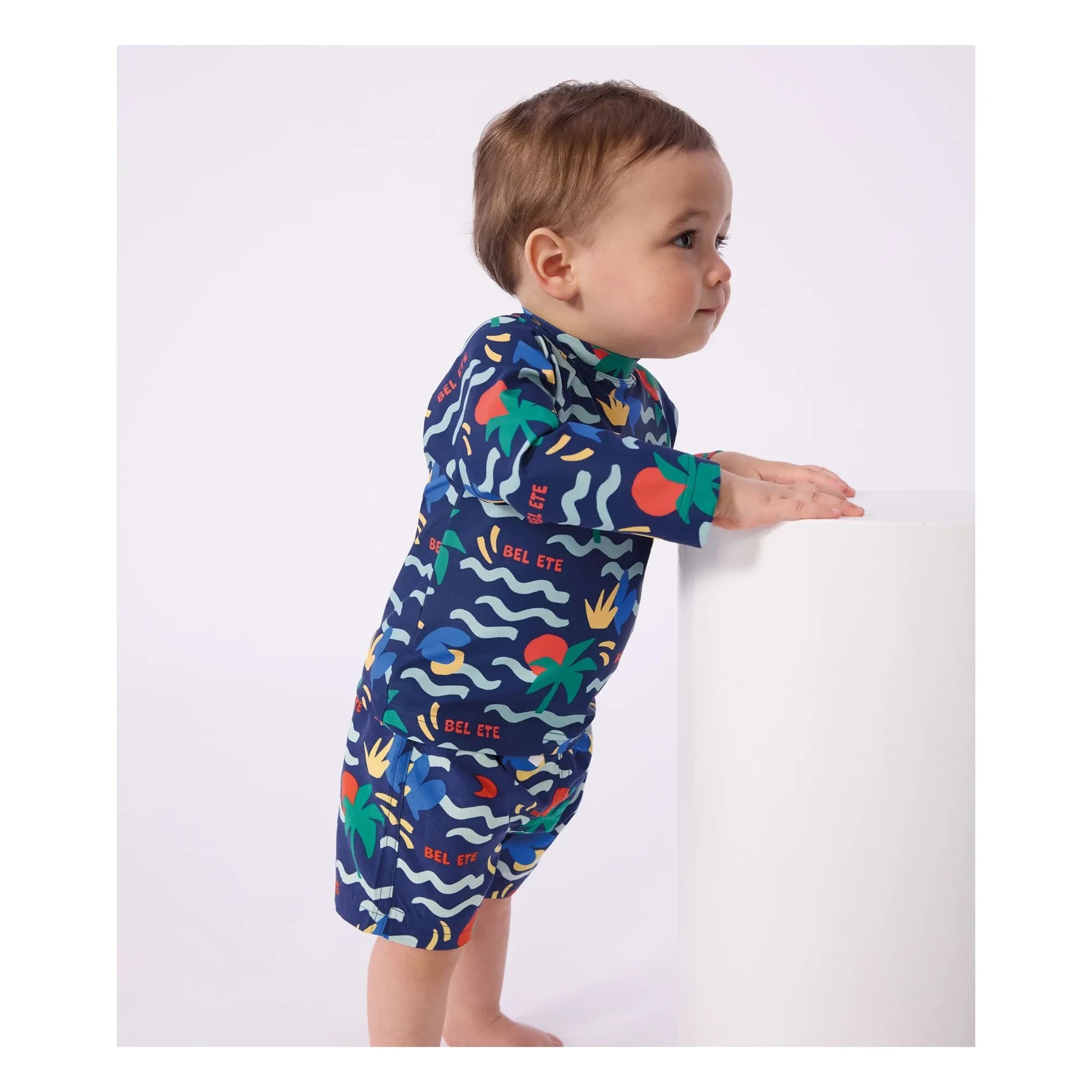 Petit Bateau - Camiseta de baño con protección UV para bebé Bel Eté | Azul noche