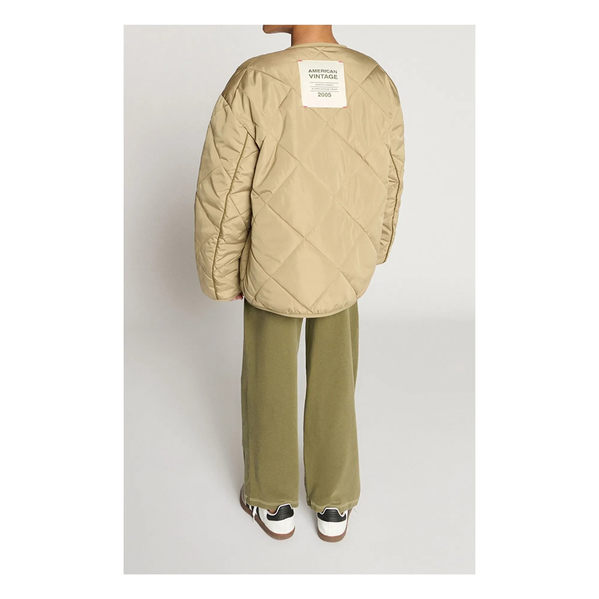 American Vintage - Vowbay Chaqueta Acolchada Repelente al Agua de Fibra Reciclada | Caqui
