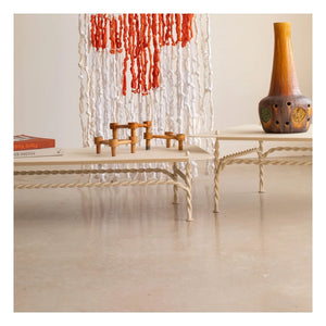 Honoré - Mesa auxiliar rectangular Torsade | Ecru
