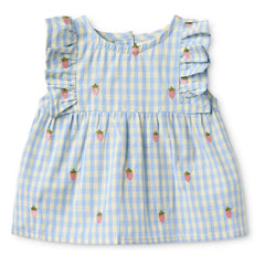 Flöss - Vestido Millie Gingham | Azul claro