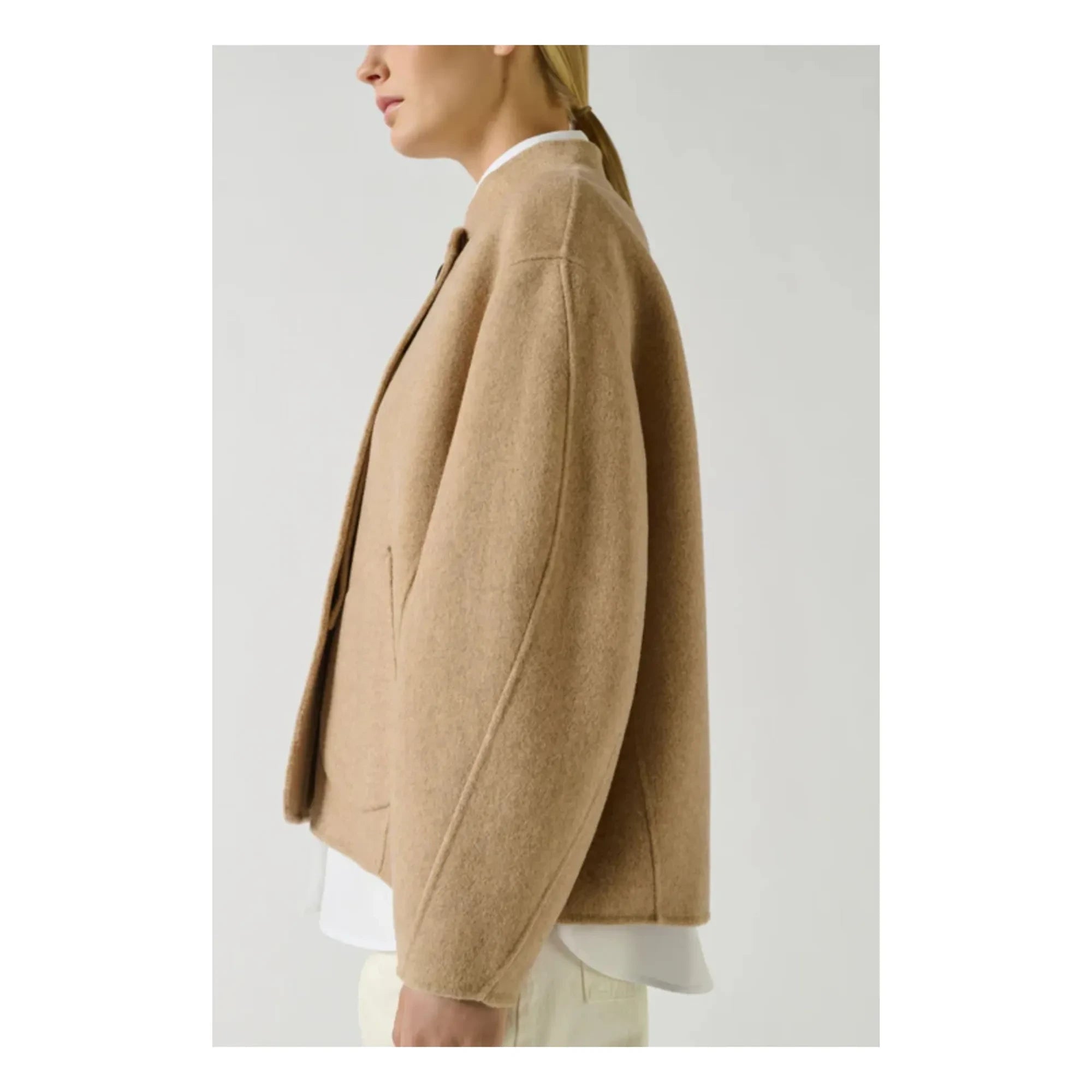 Abrigo de lana Soeur - Windsor | Beige jaspeado