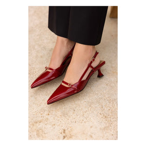 Bobbies - Zapatos de tacón Reem de piel charolada | Rojo cereza