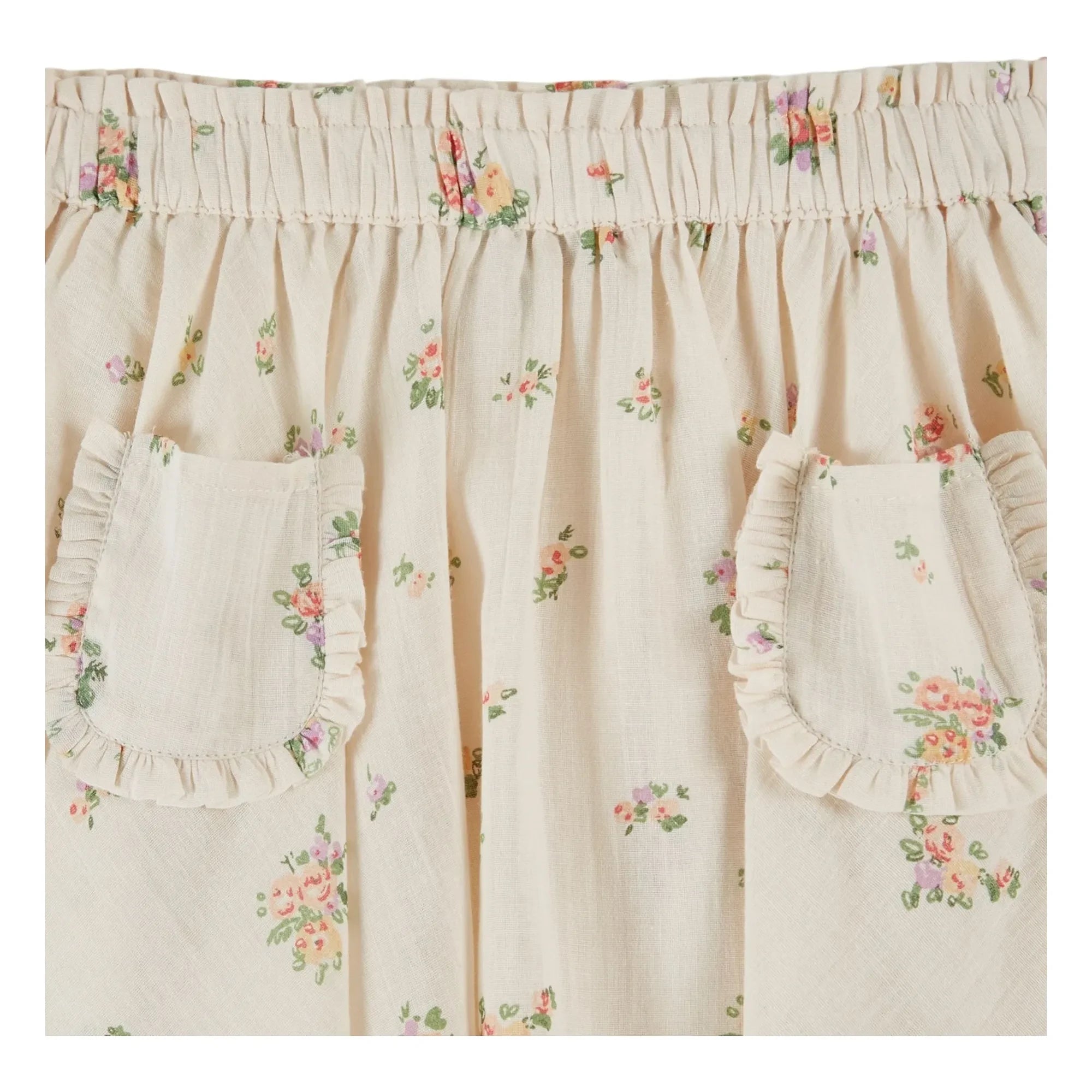 Emile et Ida - Falda de algodón orgánico con estampado floral | Color crema