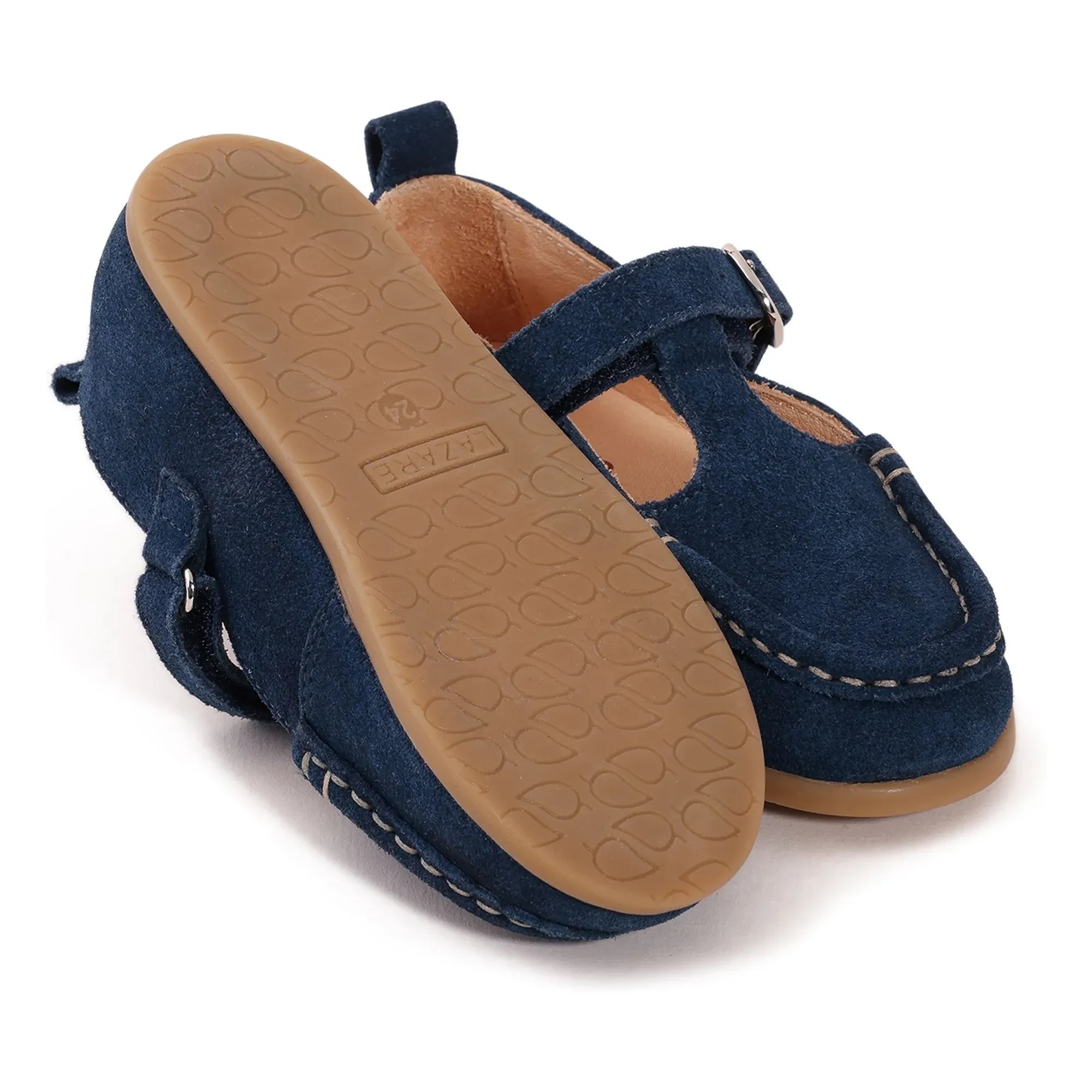 Lazare - Zapatos de ante color oliva para bebé | Azul marino