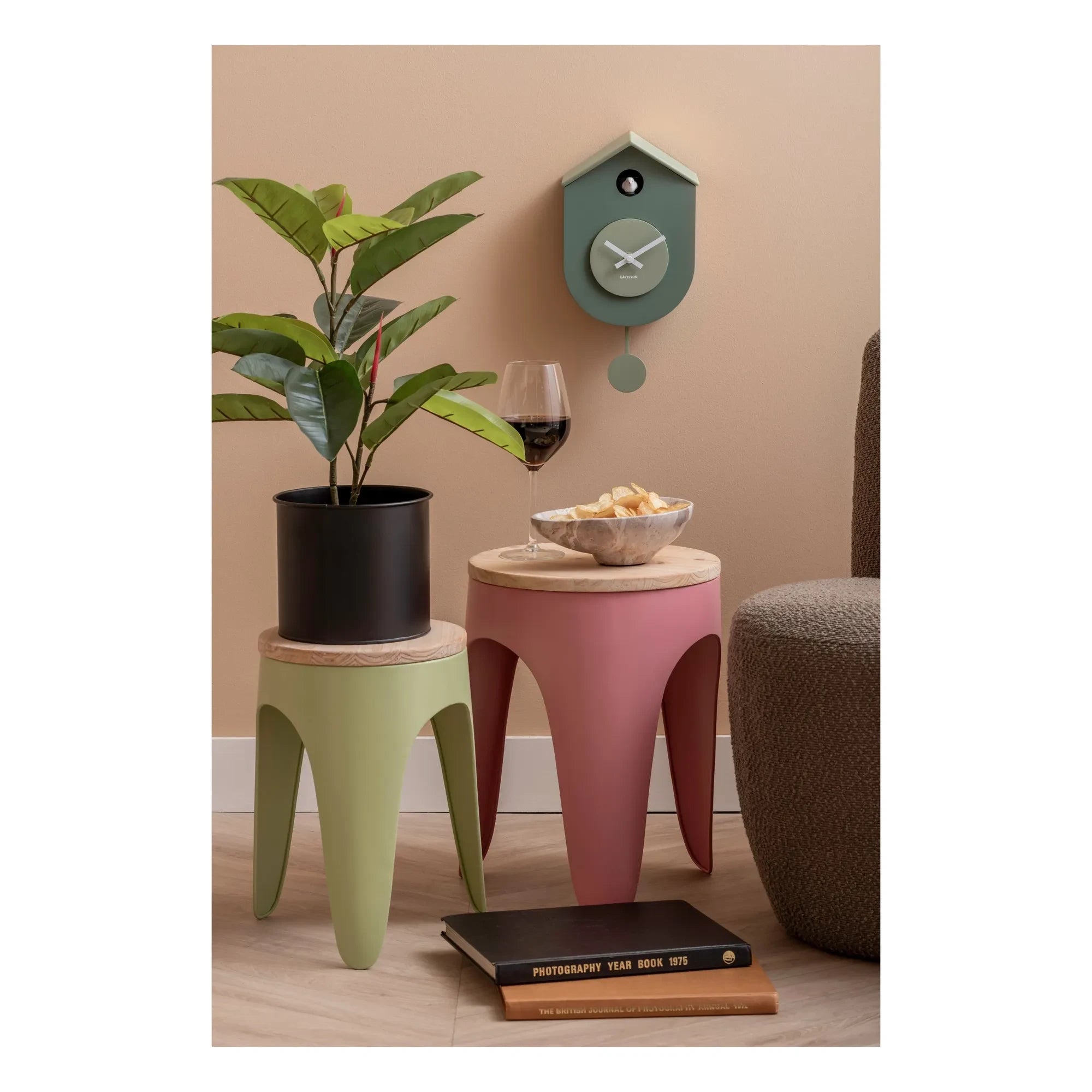 Present Time - Reloj de pared de cuco | Verde