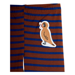 Mini Rodini - Leggings de Algodón Orgánico con Estampado de Pájaros | Marrón