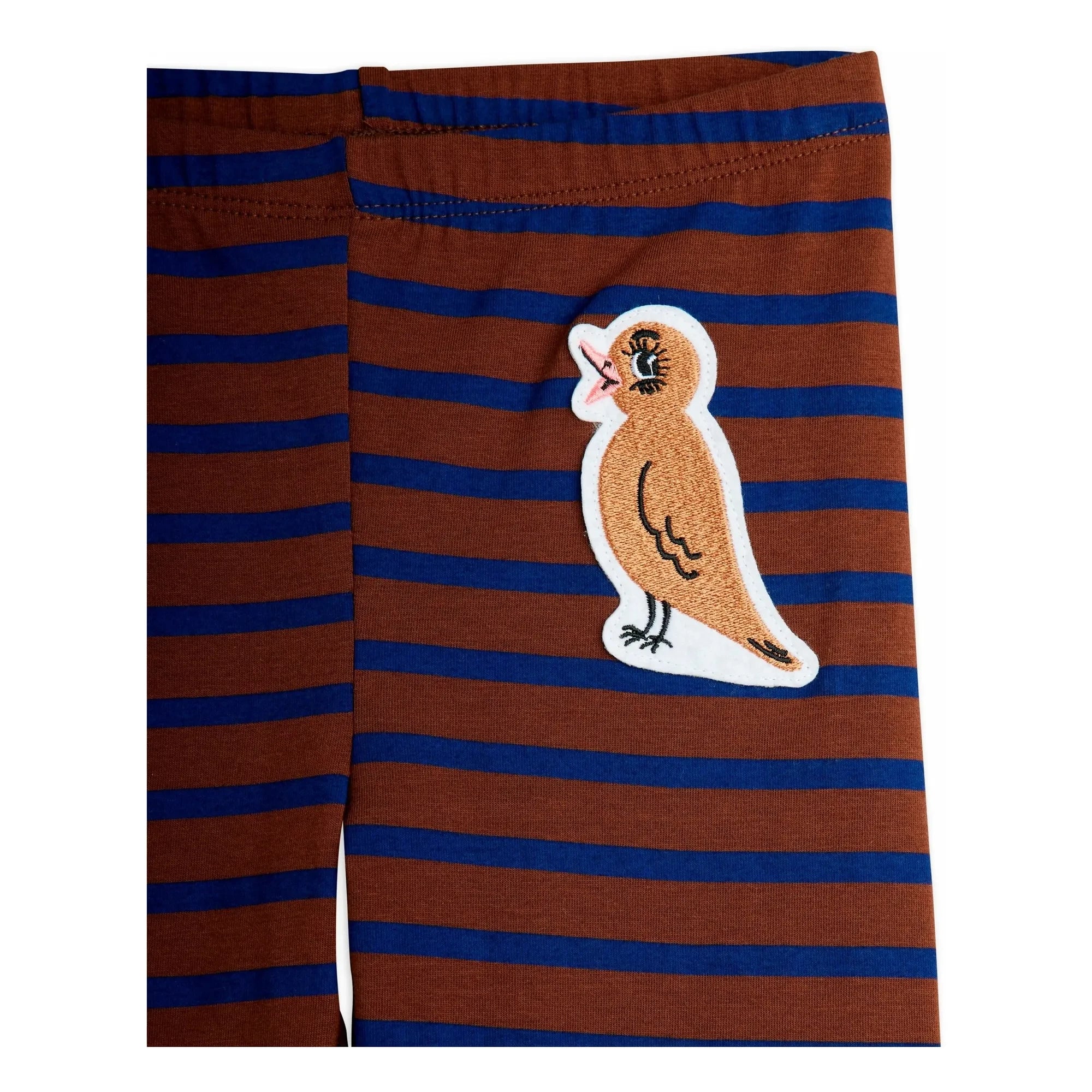 Mini Rodini - Leggings de Algodón Orgánico con Estampado de Pájaros | Marrón