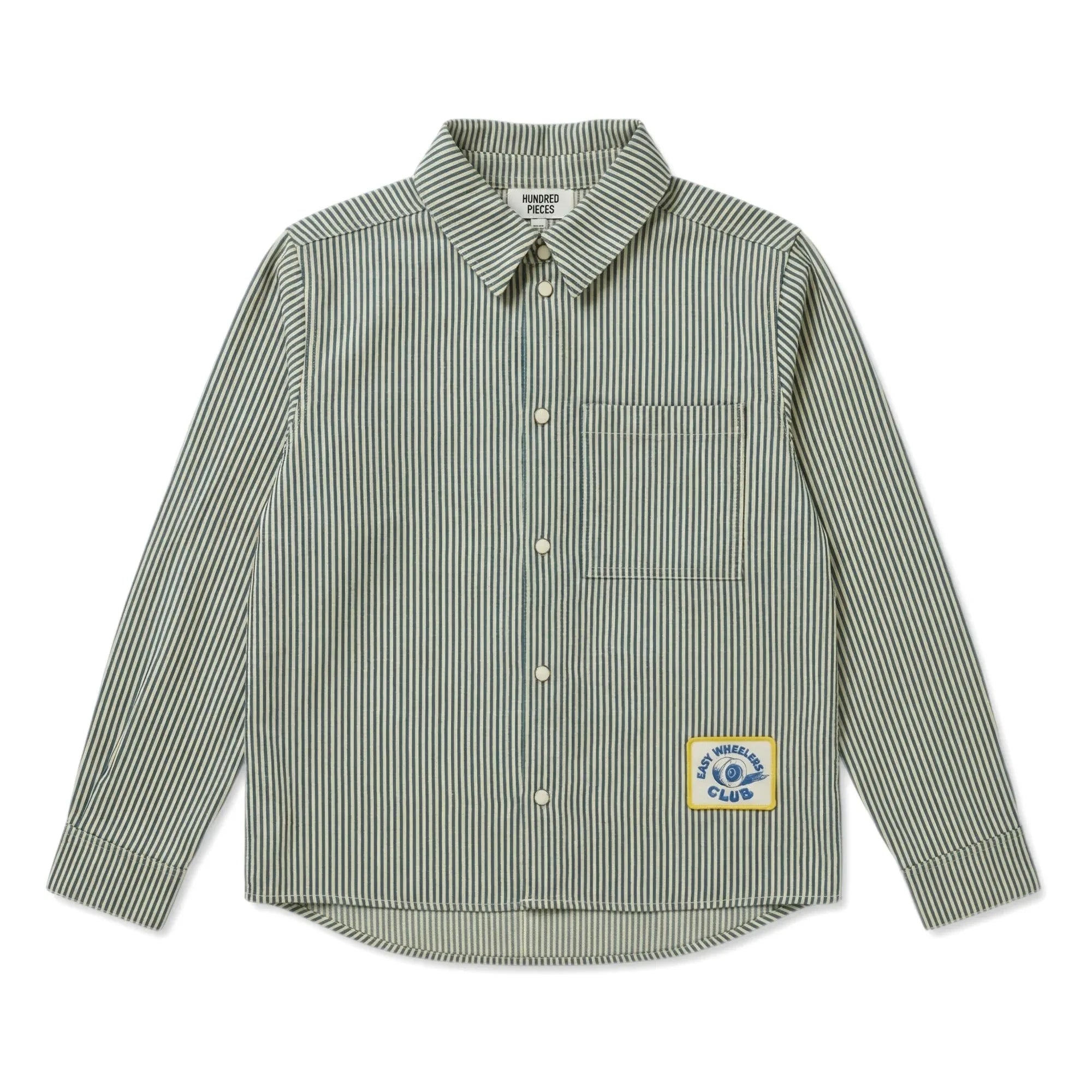 Hundred Pieces - Enzo Camisa a rayas | Verde oscuro
