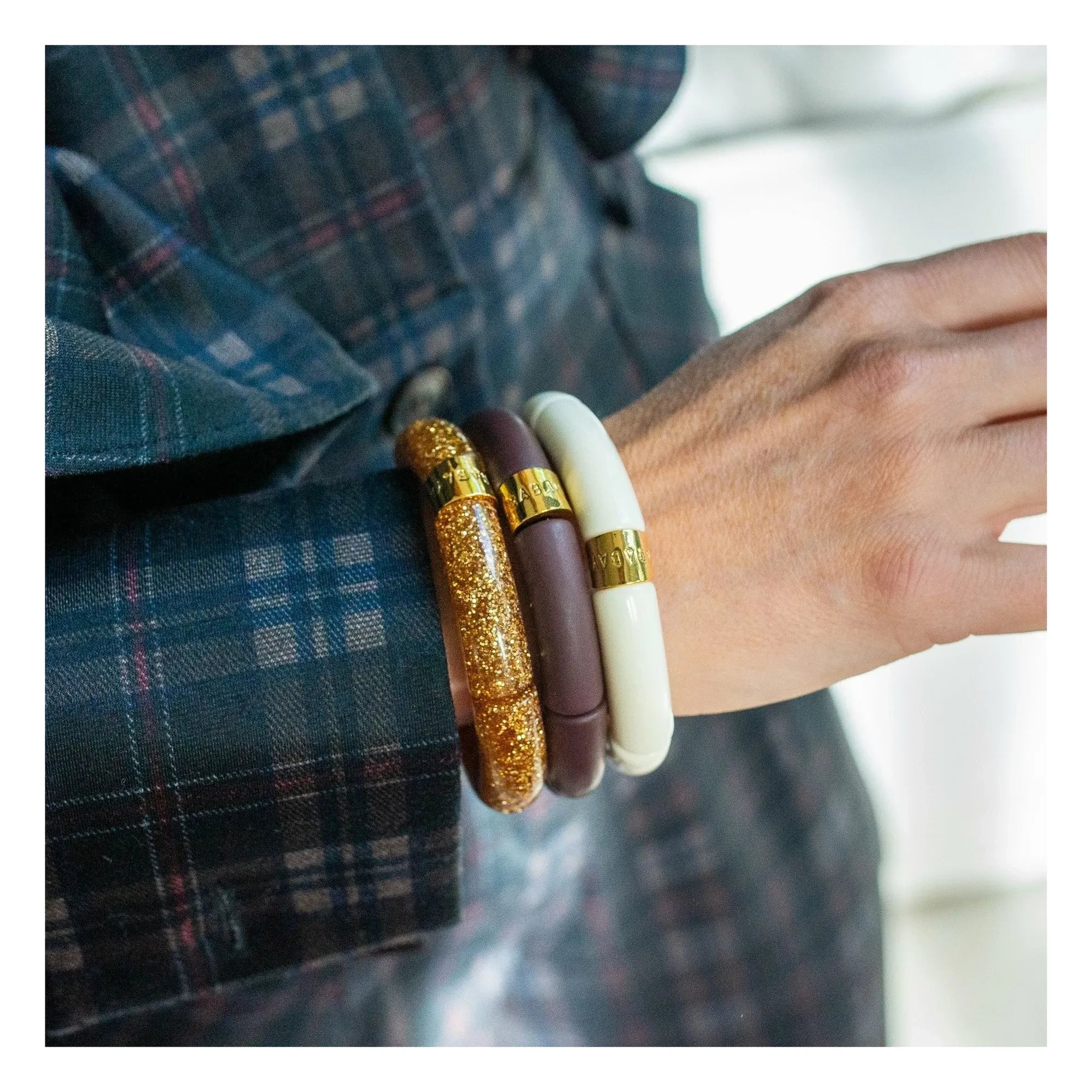 Parabaya - Chocolate 2 Pulseras | Dorado