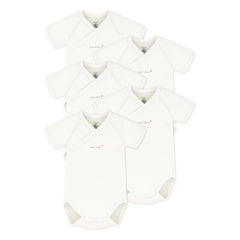 Petit Bateau - Conjunto de 5 bodys de algodón orgánico Mon Ange | Crudo