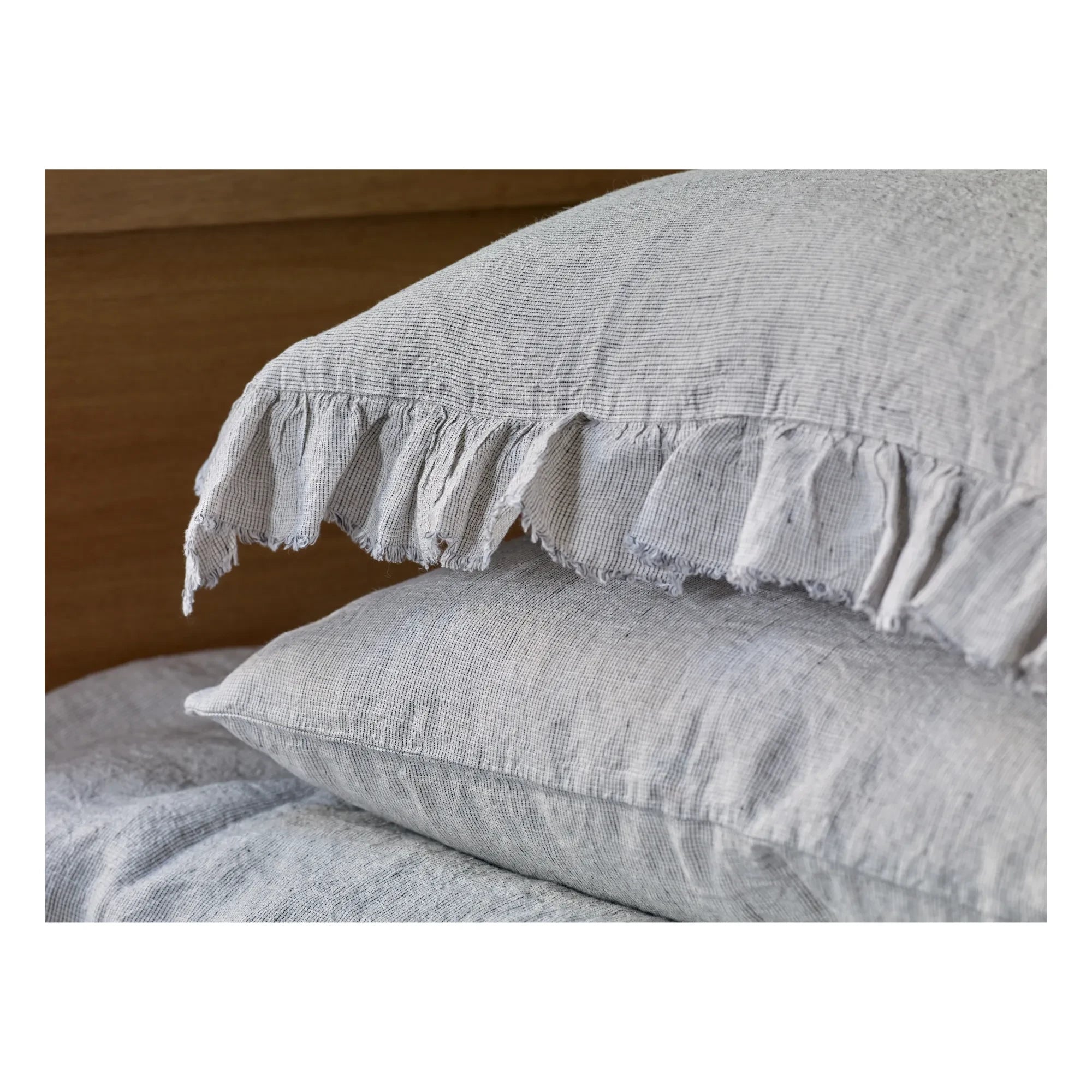 Funda de almohada de lino lavado Boho - Maison de Vacances | Stone