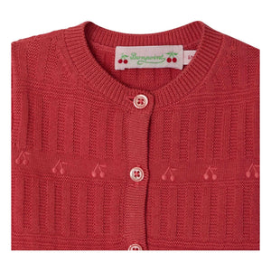 Bonpoint - Cárdigan de algodón orgánico Giovina | Rojo frambuesa