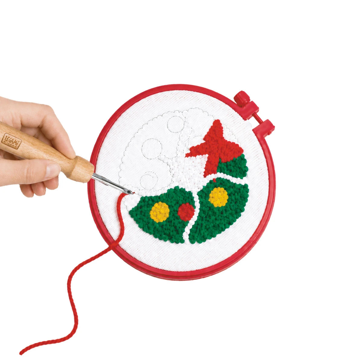 Legami - Kit creativo para decoraciones navideñas colgantes - Kit de punch needle