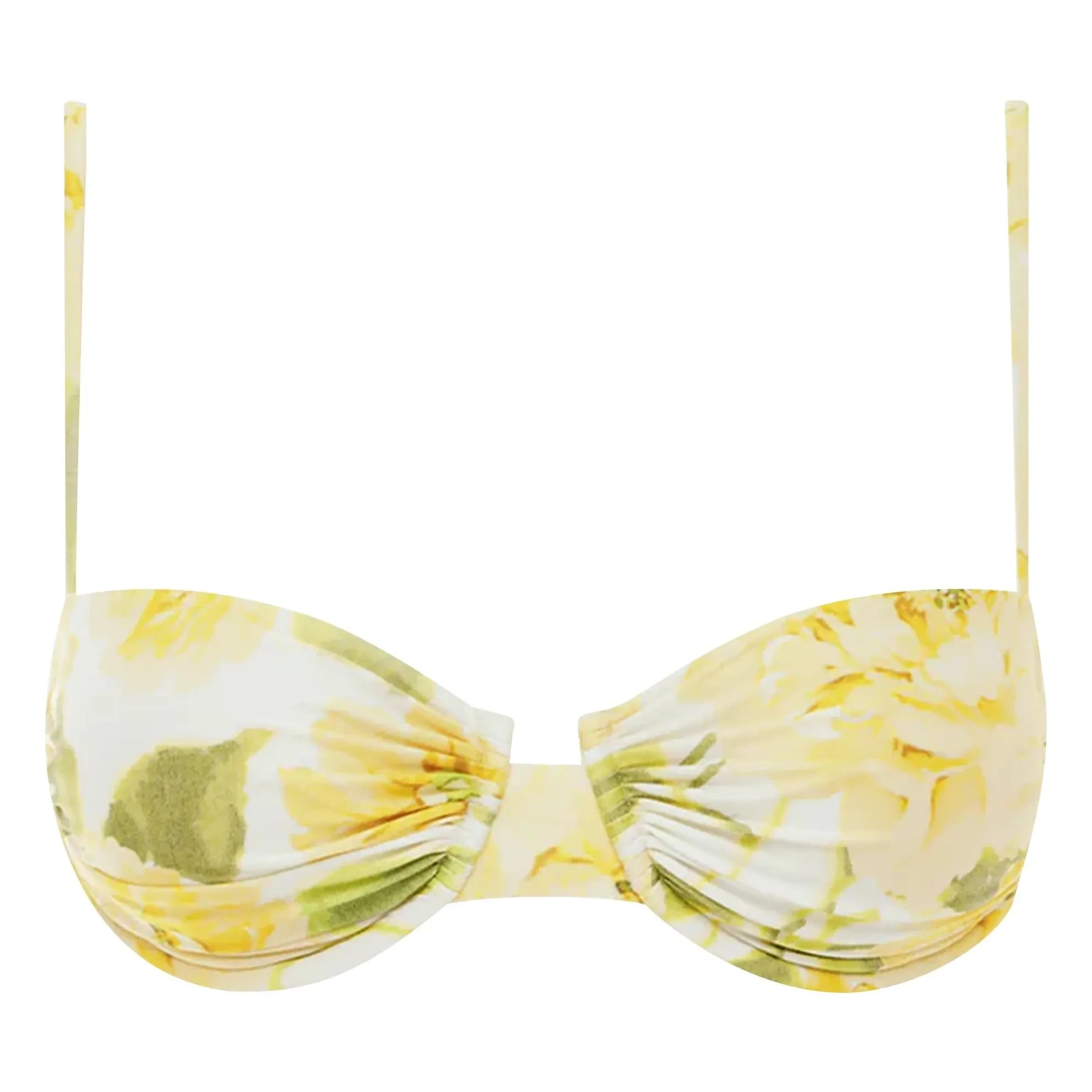 Peony - Top de bikini balconette fruncido para las vacaciones | Amarillo