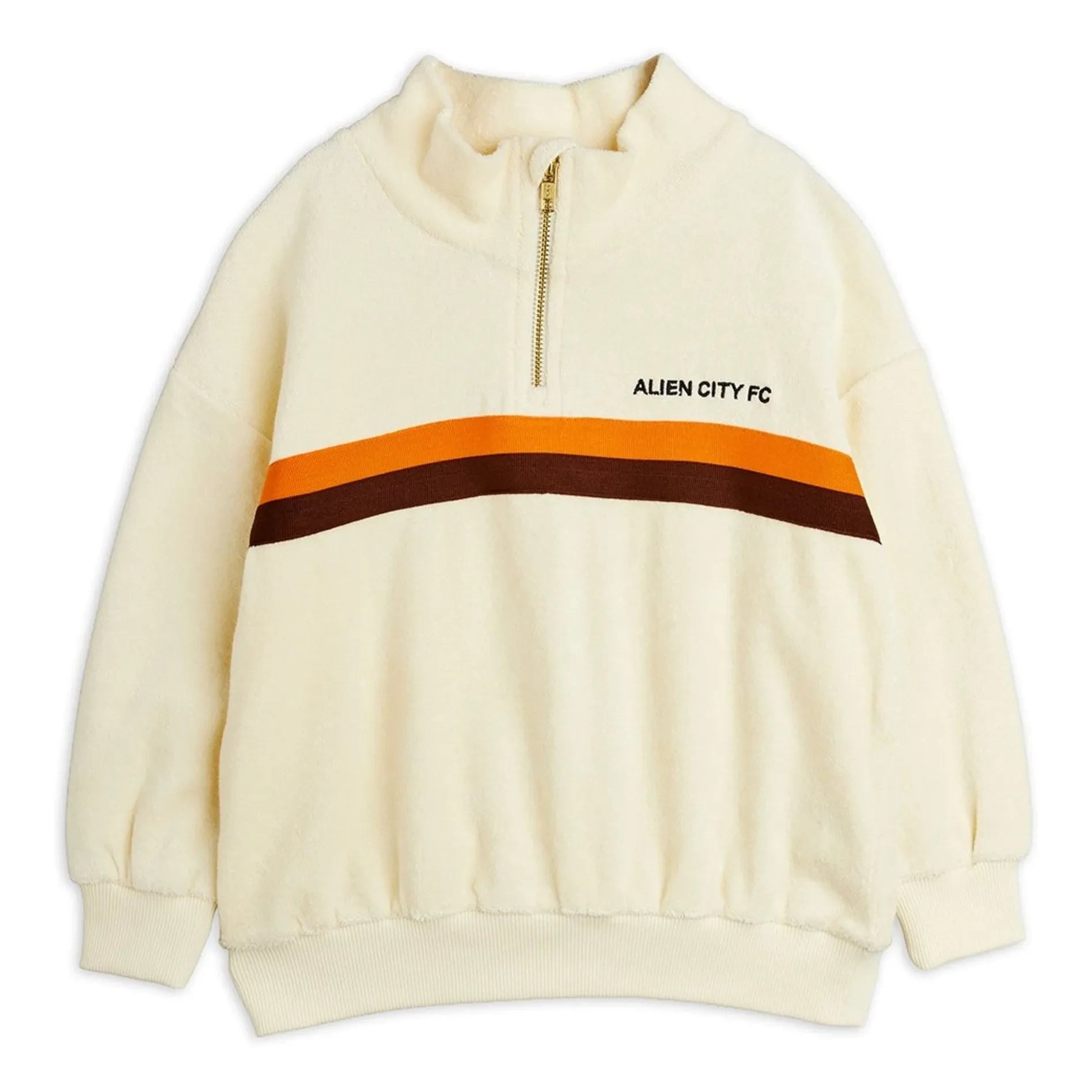 Mini Rodini - Sudadera de felpa de algodón orgánico Alien City | Crudo
