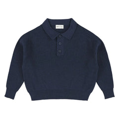 Morley - Zietse Örme Polo Tişört | Denim mavi