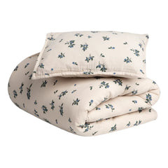 garbo&friends - Funda Nórdica y Funda de Almohada de Muselina de Algodón Arándano | Crema