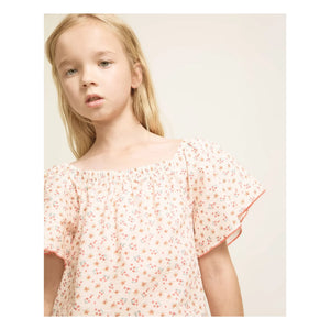 Búho - Blusa de seersucker con estampado floral | Melocotón