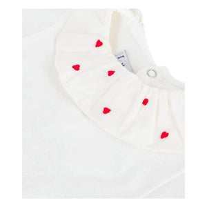 Petit Bateau - Body con cuello de algodón orgánico con corazón | Blanco