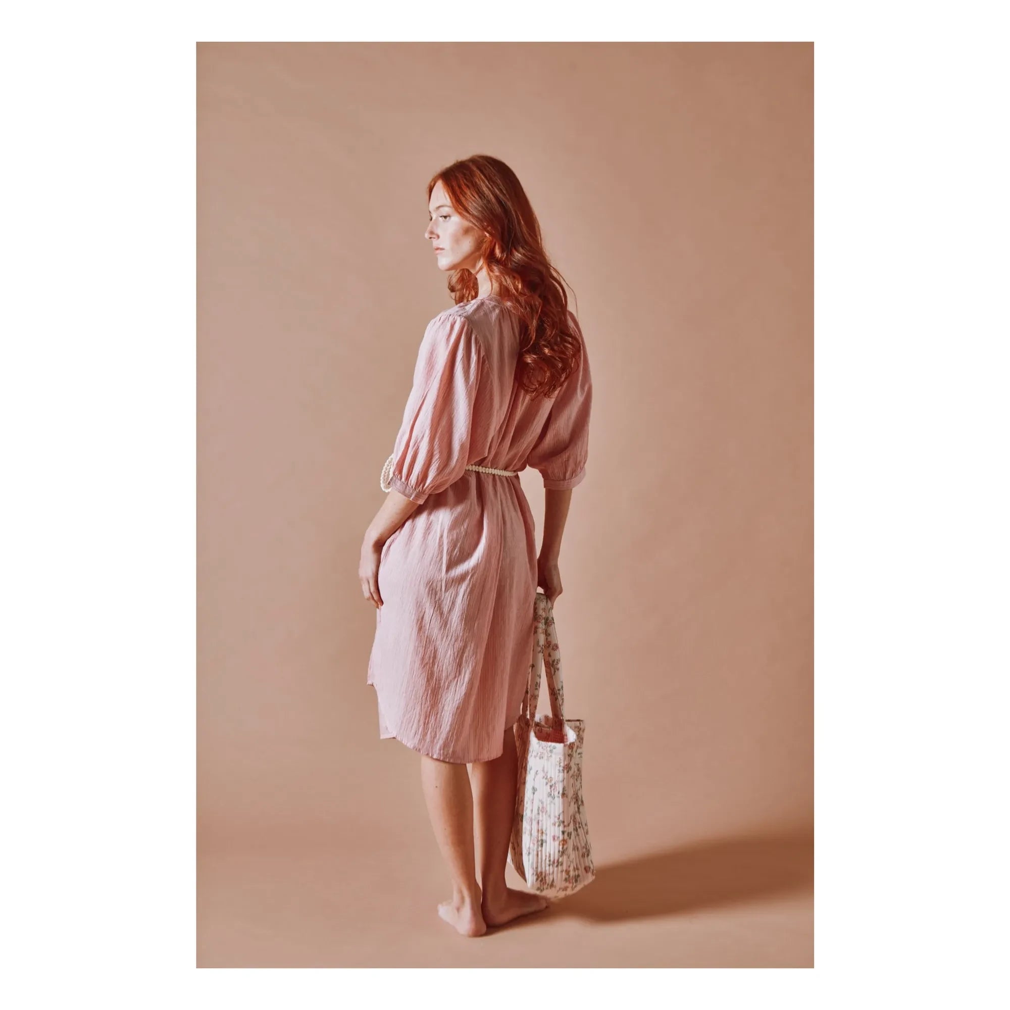 Emile et Ida - Vestido Rosa de Algodón Khadi