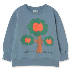 Tinycottons - Sudadera de algodón orgánico con estampado de árbol | Gris azulado