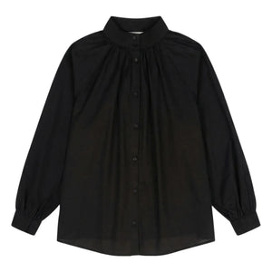 BELLEPIECE - Blusa de voile de algodón Paxos | Negro