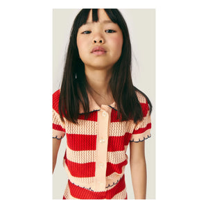 Mipounet - Chaqueta de ganchillo Vita de rayas | Rojo