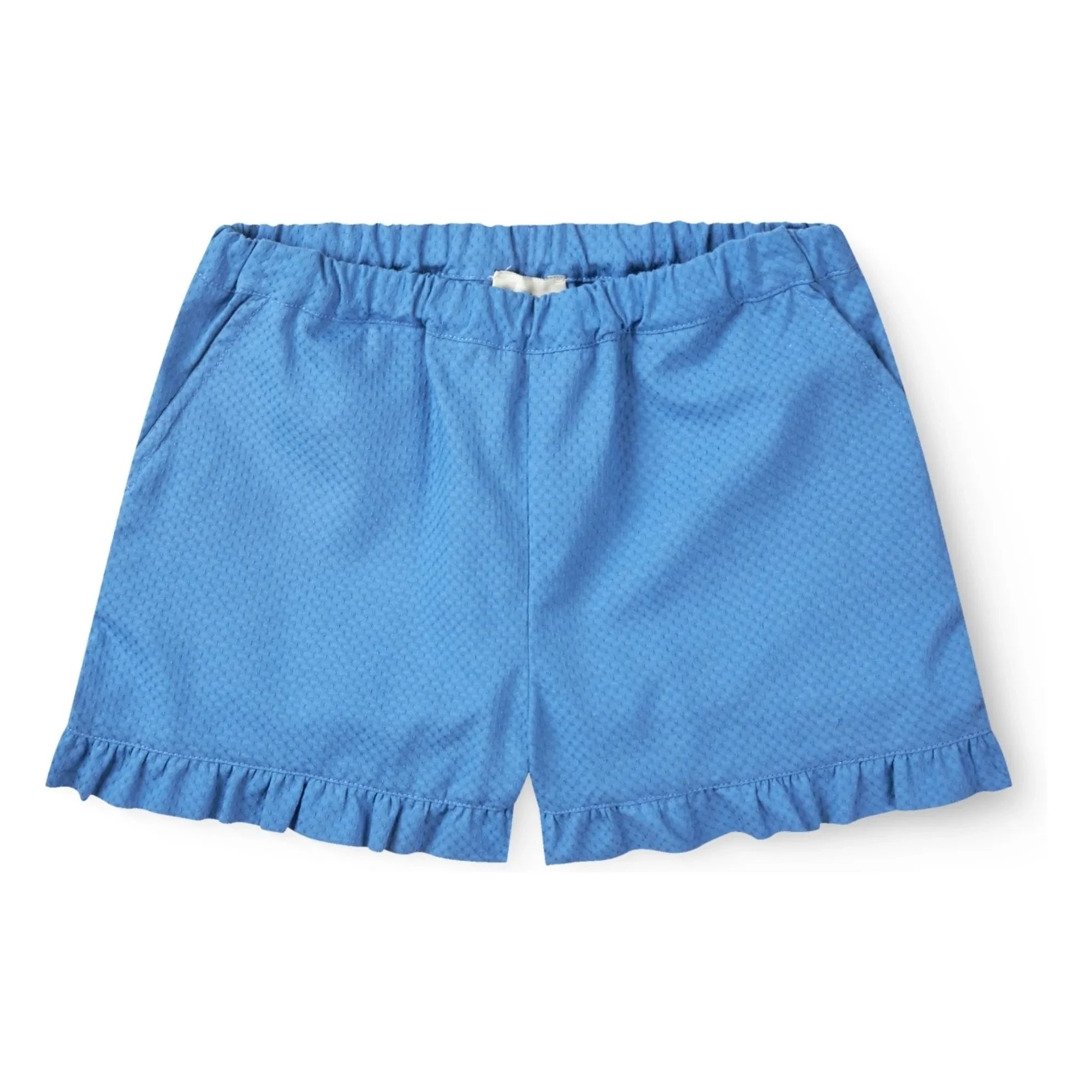 Copenhagen Colors - Pantalón corto con volantes de algodón orgánico | Azul azur
