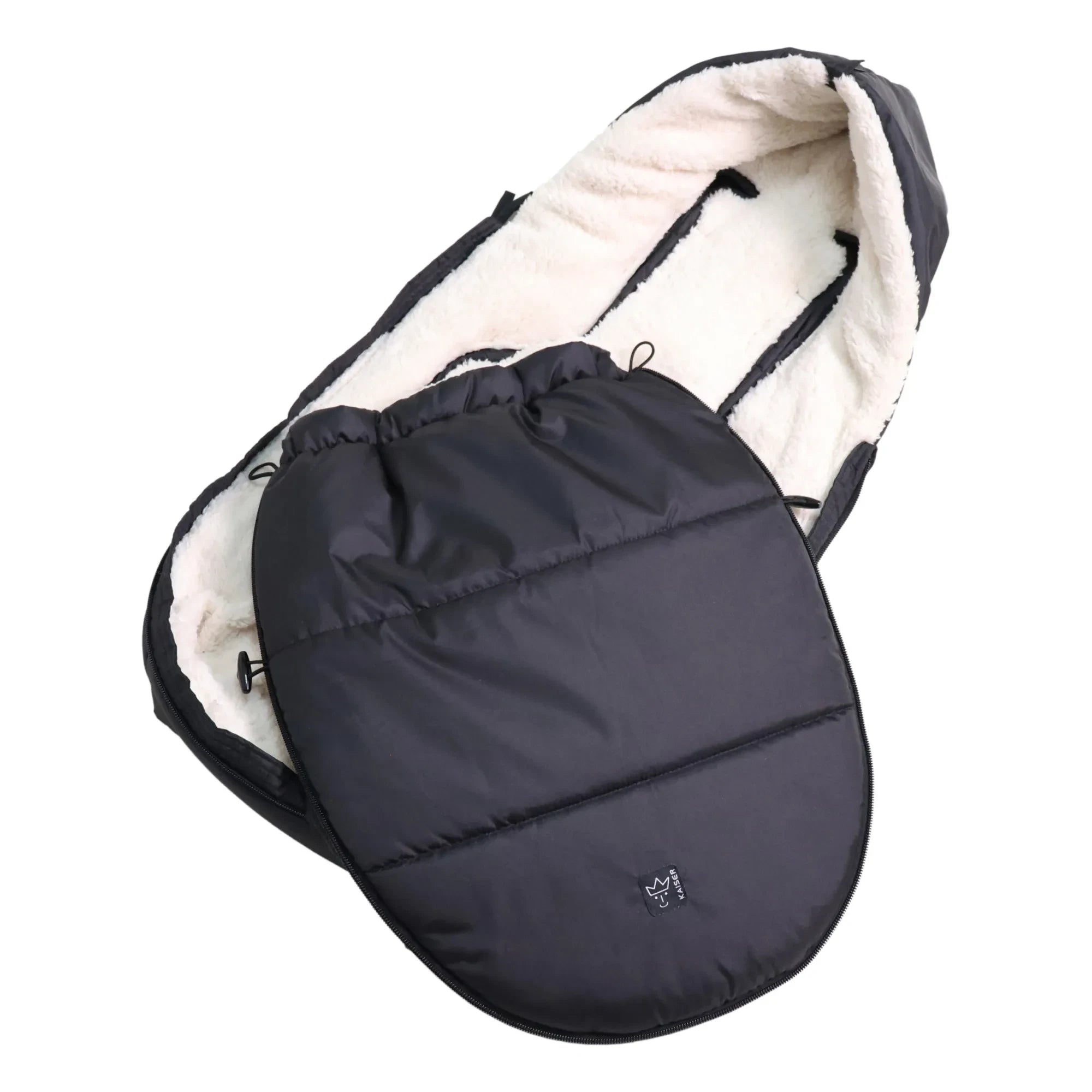 Kaiser - Saco universal para silla de paseo Sherpa Fleece Hoody 2.0 | Negro