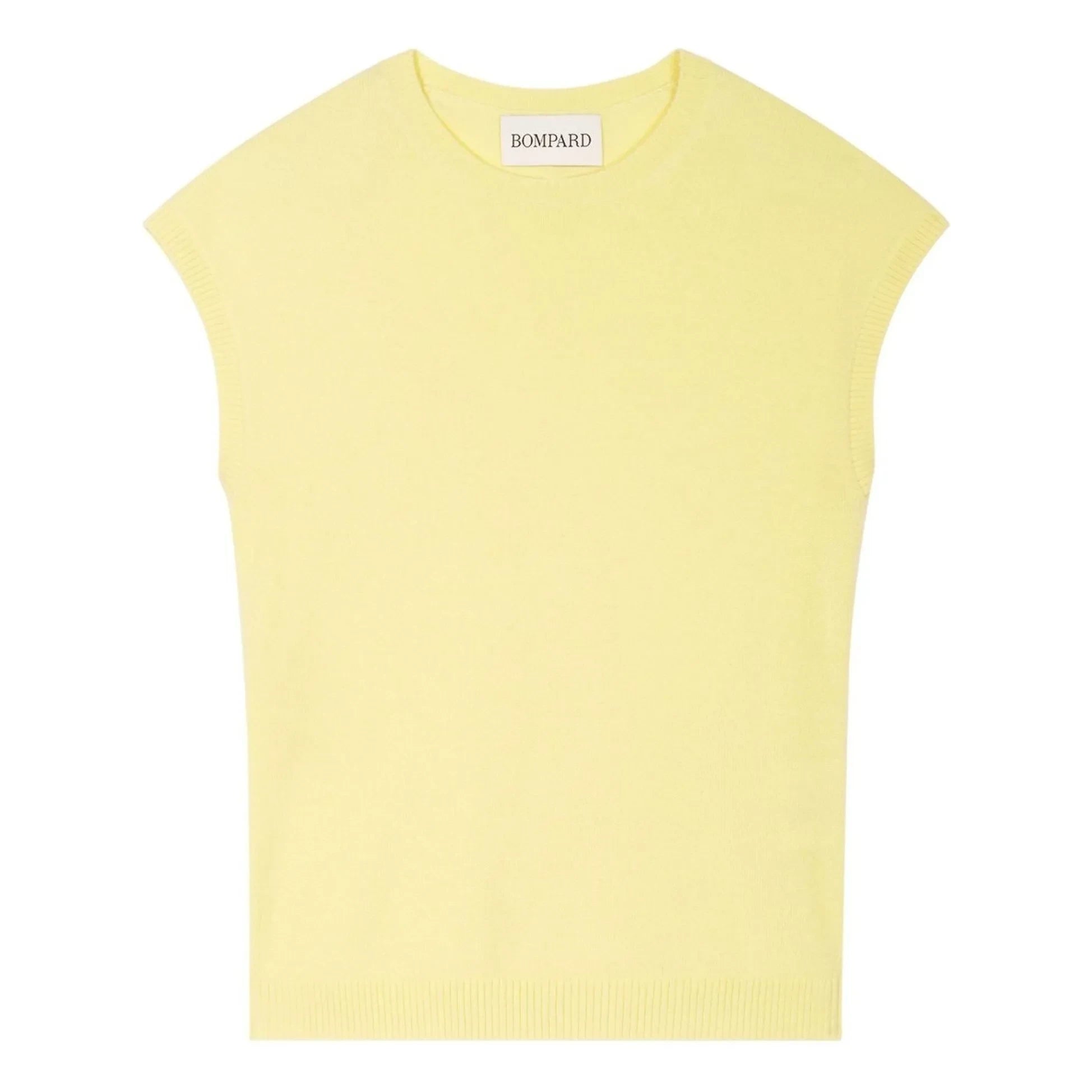 Bompard - Suéter de cachemir de manga corta | Amarillo limón