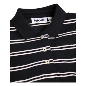 Molo - Ravi Çizgili Organik Pamuk Polo Tişört | Siyah