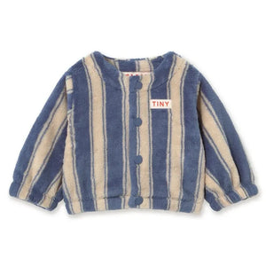 Tinycottons - Chaqueta polar a rayas | Azul petróleo