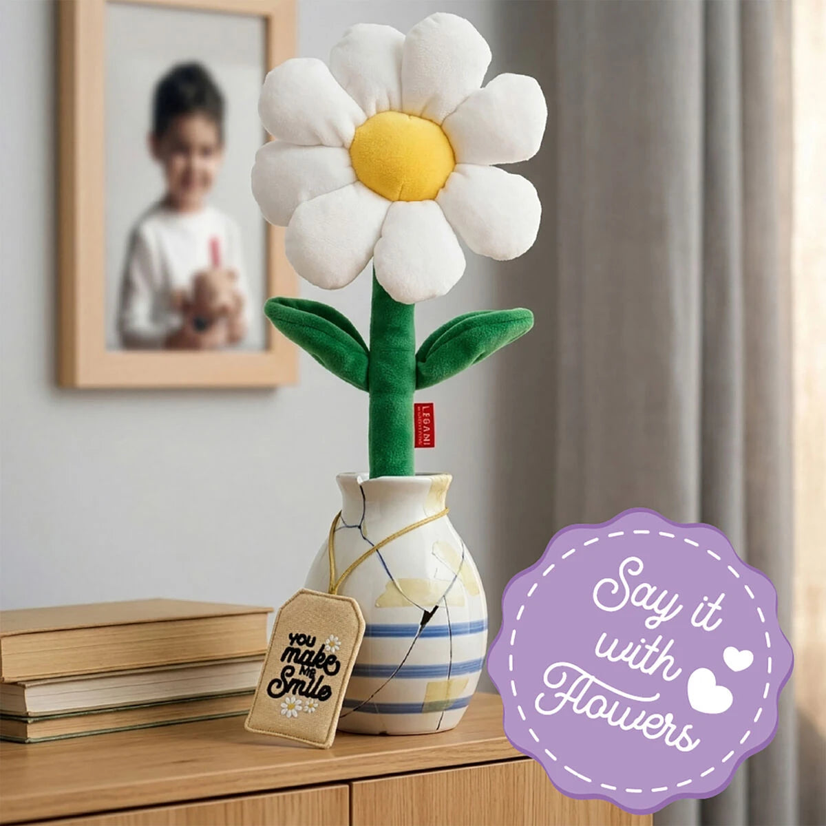Legami - Bouquet de Juguete de Peluche Daisy - Dilo con Flores