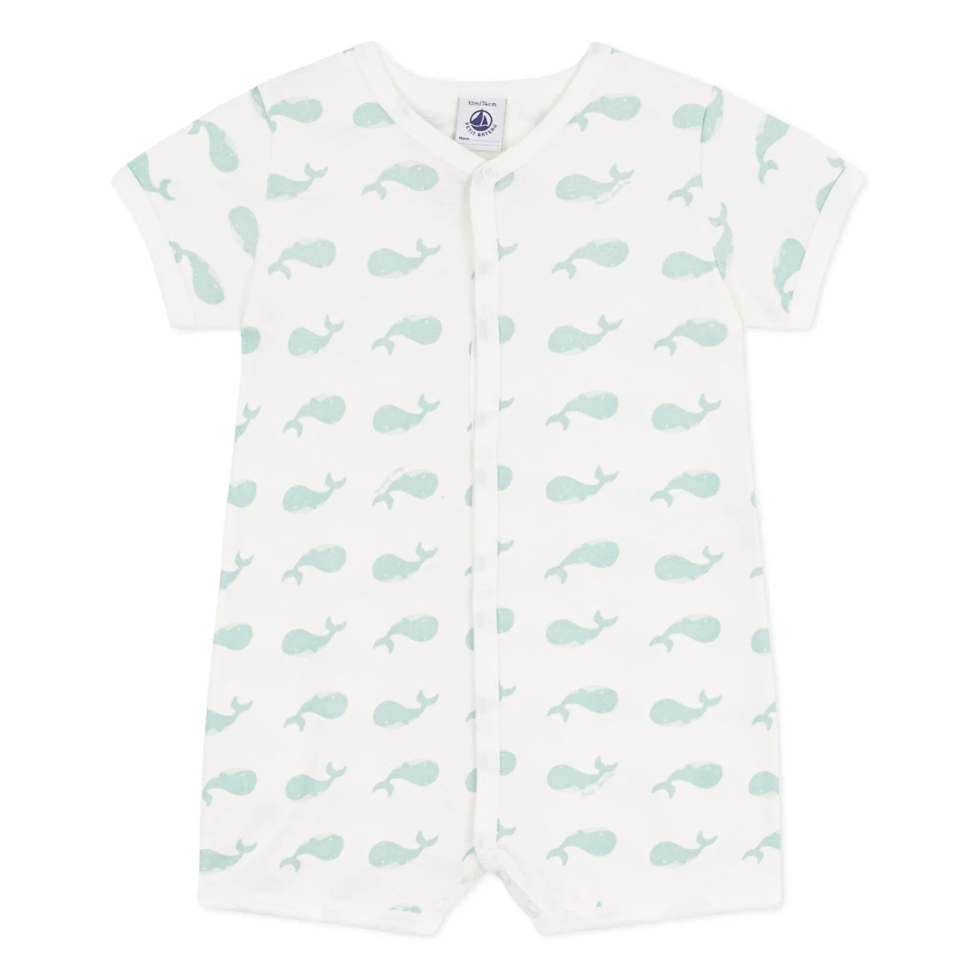 Petit Bateau - Pijama Mono Ballena | Blanco