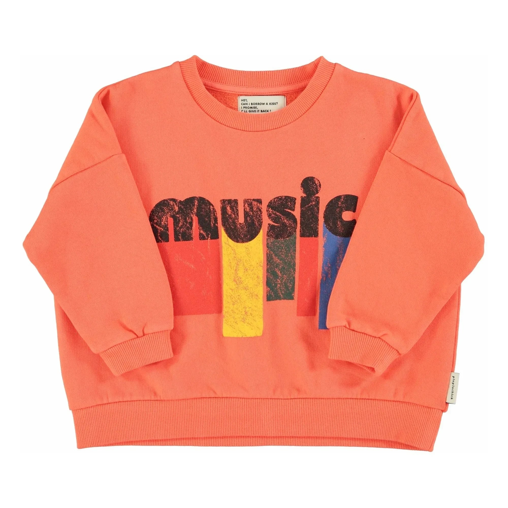 Piupiuchick - Sudadera musical de algodón orgánico | Naranja neón