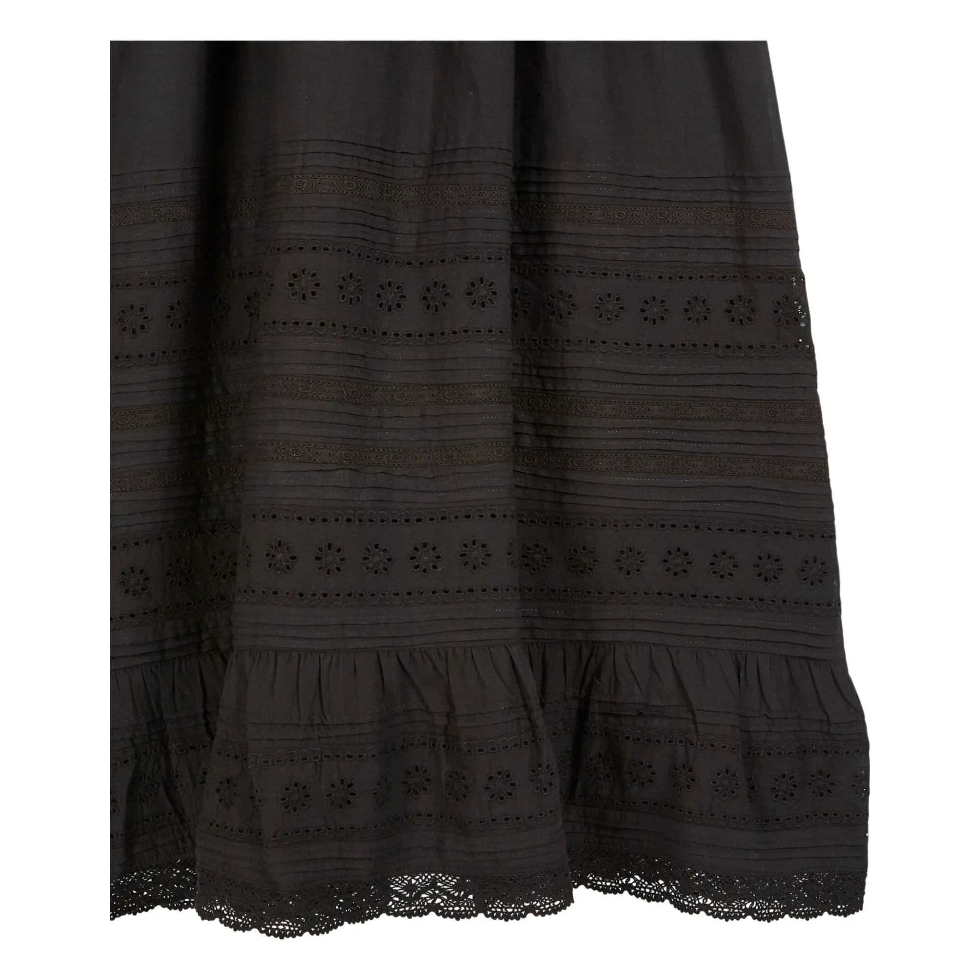 Emile et Ida - Vestido de algodón con bordado inglés | Negro
