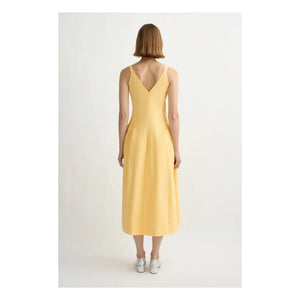 Posse - Vestido de algodón Lindie | Amarillo