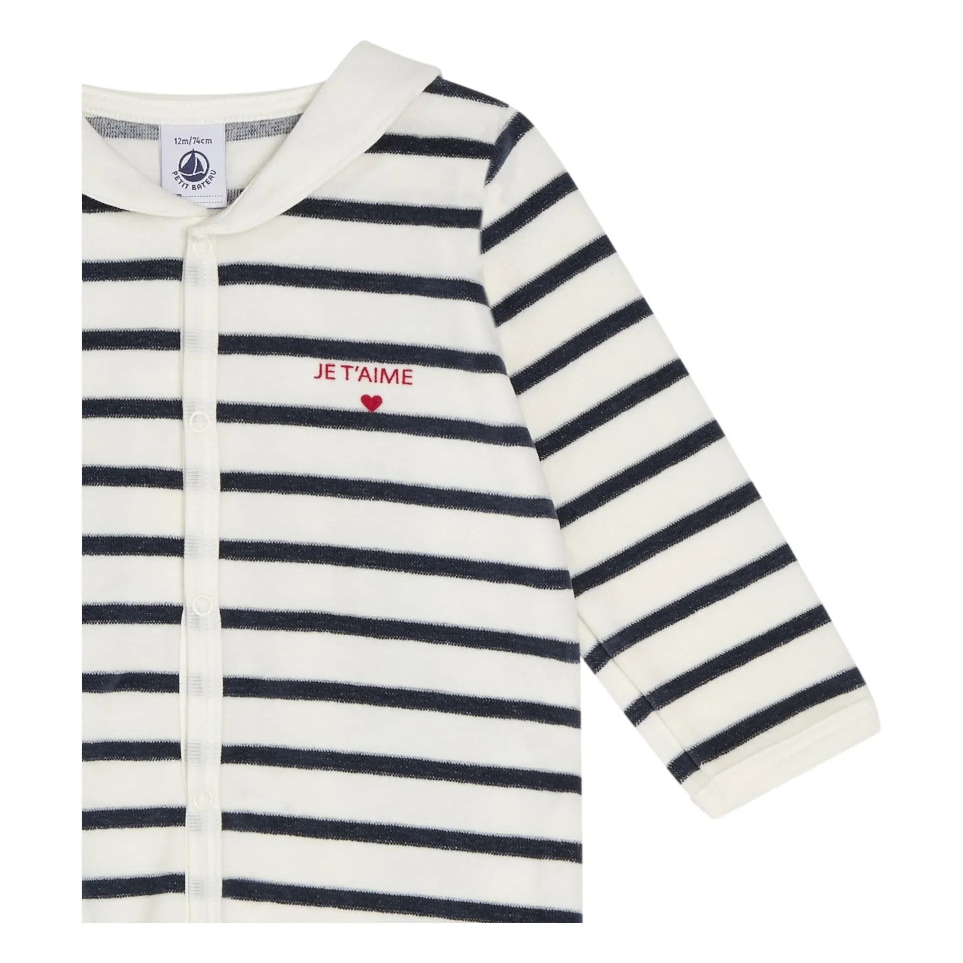 Petit Bateau - Pijama de dormir de algodón orgánico estilo marinero | Blanco