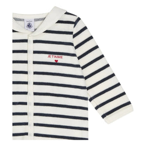 Petit Bateau - Pijama de dormir de algodón orgánico estilo marinero | Blanco