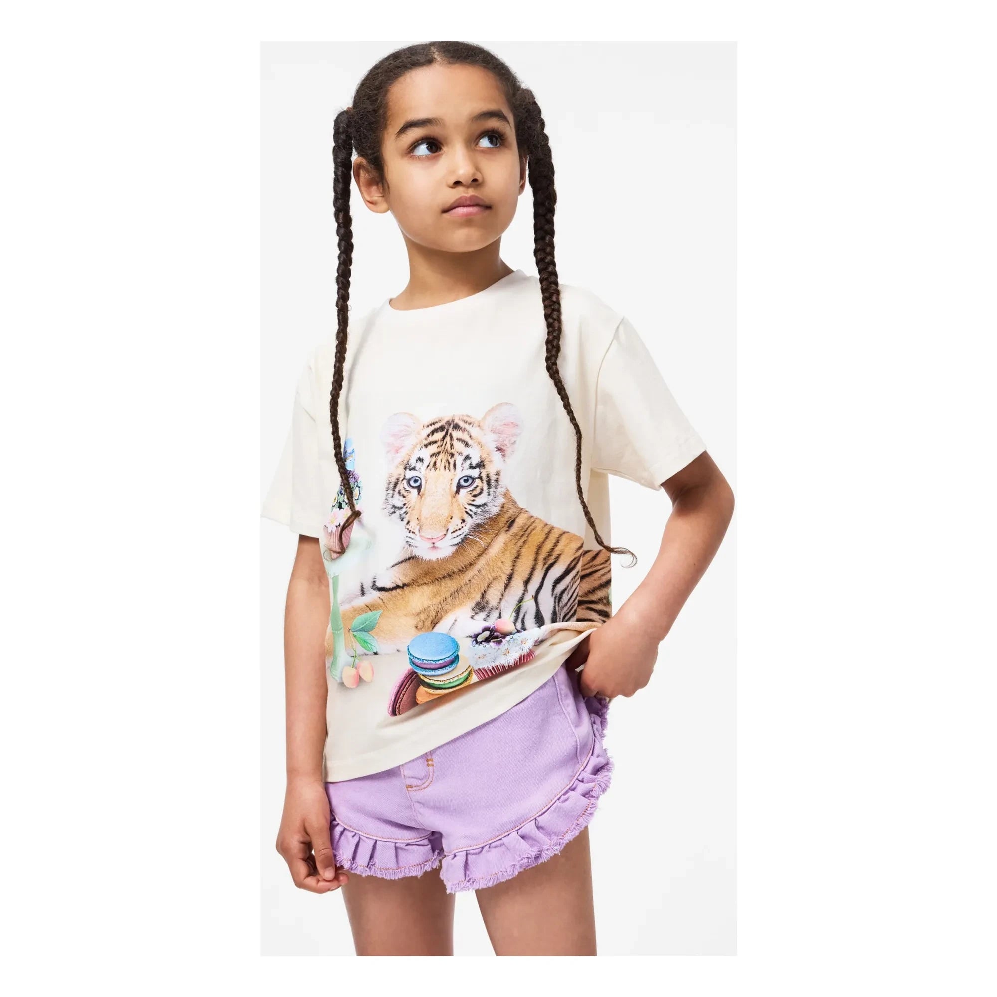 Molo - Shorts de mezclilla con volantes Agnetha | Morado