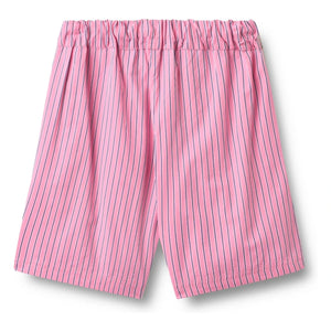 Wheat - Pantalones cortos de bermudas de algodón orgánico a rayas de coral | Rosa
