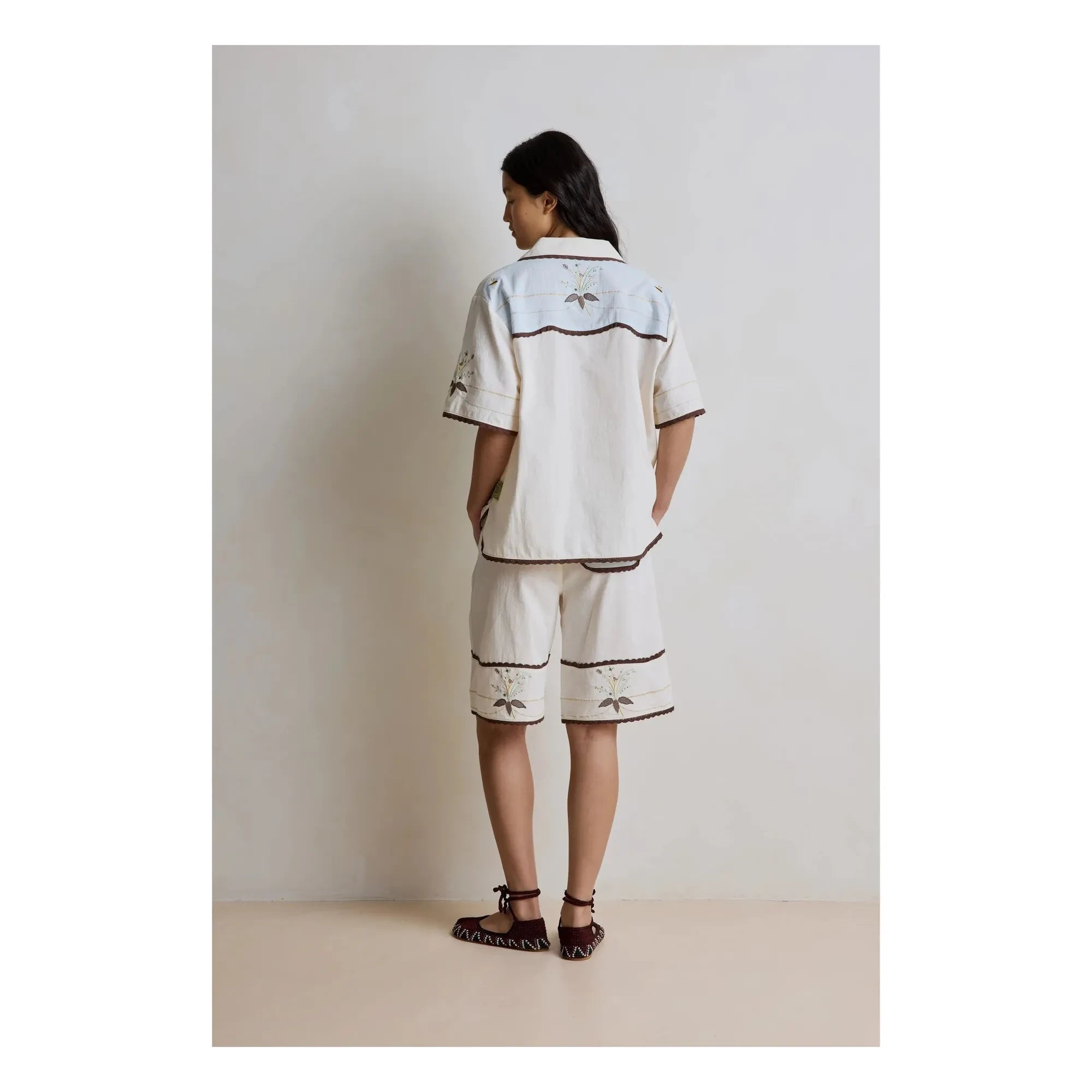Hod - Camisa capri de algodón | Crema