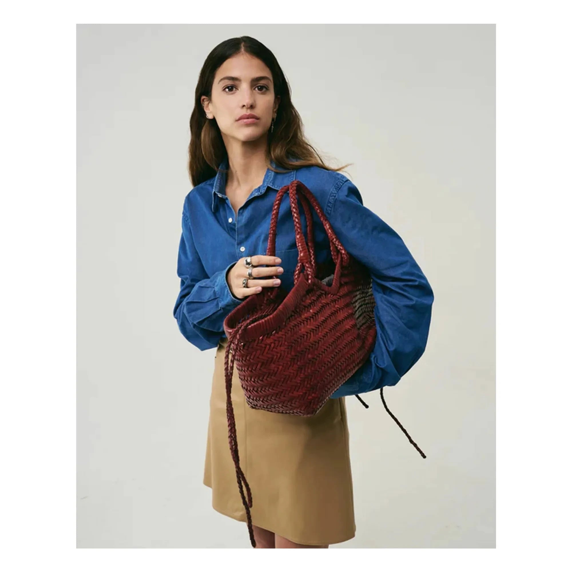 Vipera - Crudelia Deri Tote | Koyu kırmızı