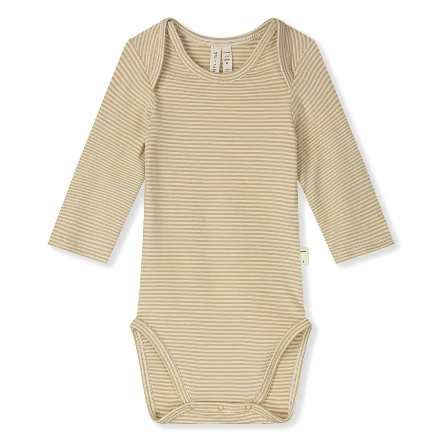 Gray Label - Body de algodón orgánico a rayas | Mostaza